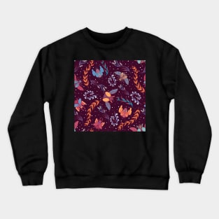 Beetle and plants pattern Crewneck Sweatshirt